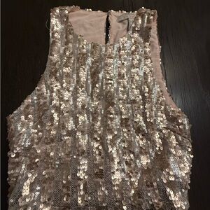 Forever 21 Sequin Crop Top in Rose Gold